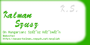 kalman szusz business card